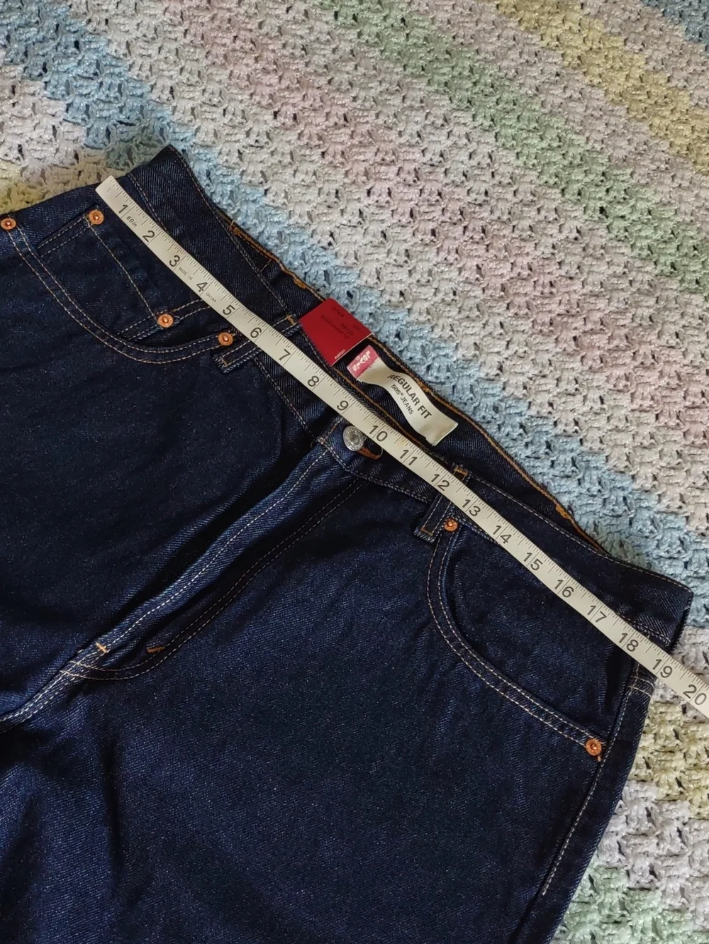 Levi's 38x32 505 Regular Fit Blue Jeans